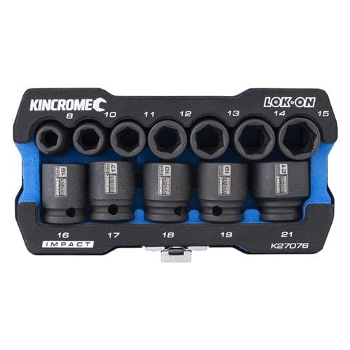 Kincrome Lok-On™ Impact Socket Set 12 Piece 3/8" Drive Metric K27076