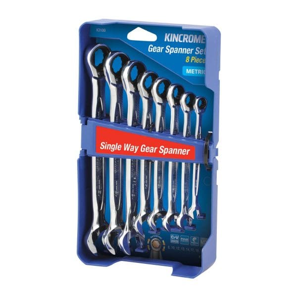Kincrome Single Way Gear Spanner Set 8 Piece - Metric