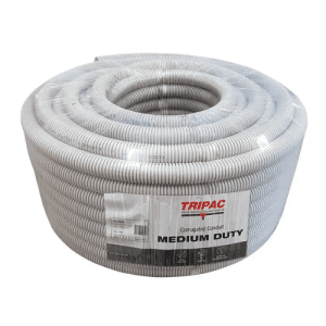 Tripac Corrugated Conduit Medium Duty Grey 20mm x 10m
