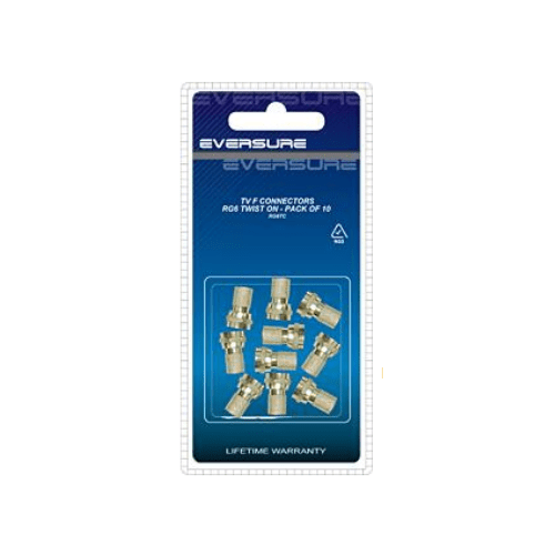 Eversure TV Connector RG6 Twist Pack 10