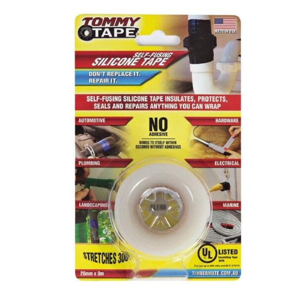 Tommy Tape Silicone Clear 25mm x 3m