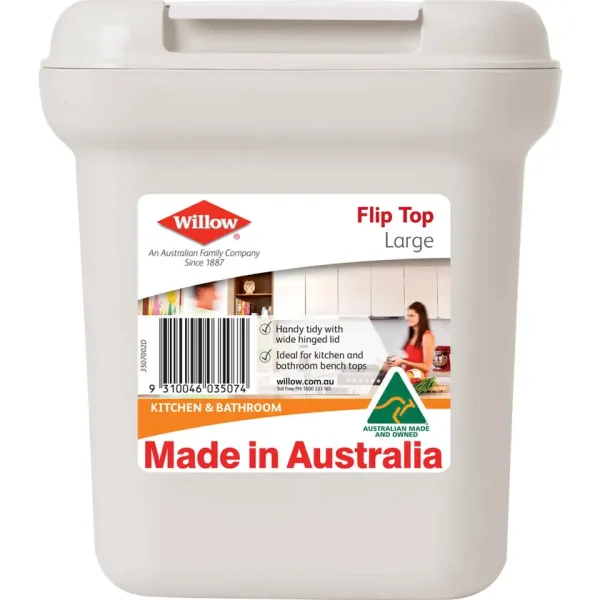 Willow Flip Top Tidy Bin 7L