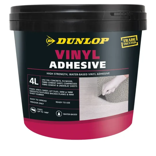 Dunlop Vinyl Adhesive 4L Tub