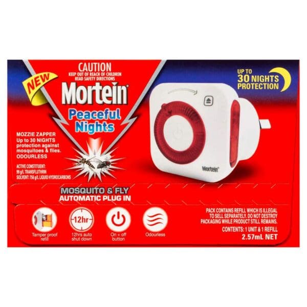 Mortein Peaceful Nights Plug In Fly & Mosquito Repellent 2.57mL