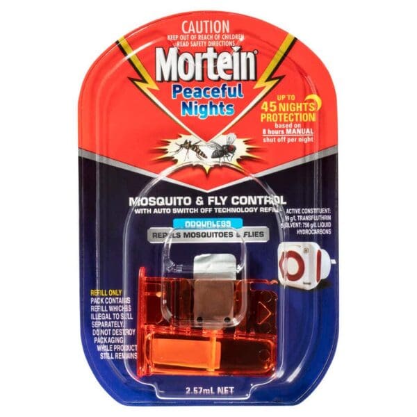 Mortein Peaceful Nights Refill Mosquito & Fly Repellent 2.57mL