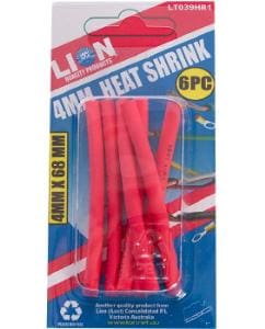 Lion Red Heat Shrink Tubing  4mm x 68mm