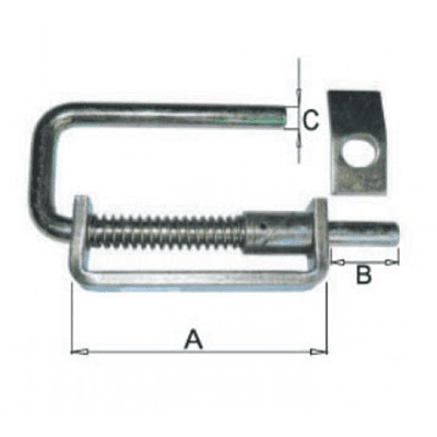 Slam Latch 14mm with Striker Blue Zinc