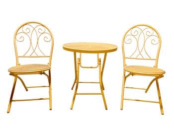 Cafe Setting 2 Seater Steel Chloe Tangerine