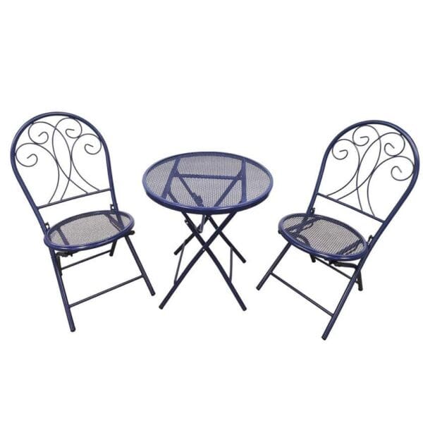 Cafe Set 2 Seater Steel Chloe Dark Blue
