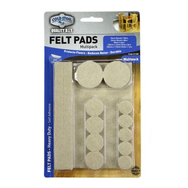 Cold Steel Heavy Duty Felt Pads Multipack Beige - 27 Pack