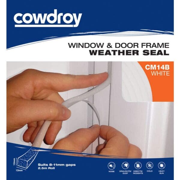 Cowdroy Foam Window & Door Weather Seal 12 x 12mm CM14B