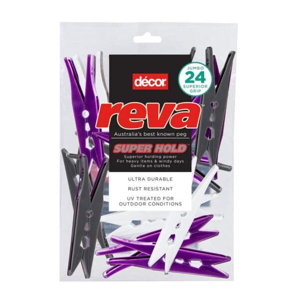 Reva Clothes Pegs Super Hold - 24 Pack