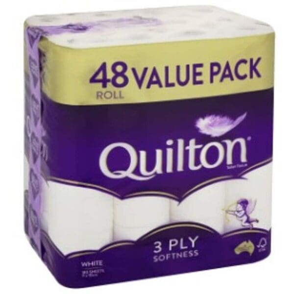 Quilton 3 Ply Toilet Tissue White - 48 Pack