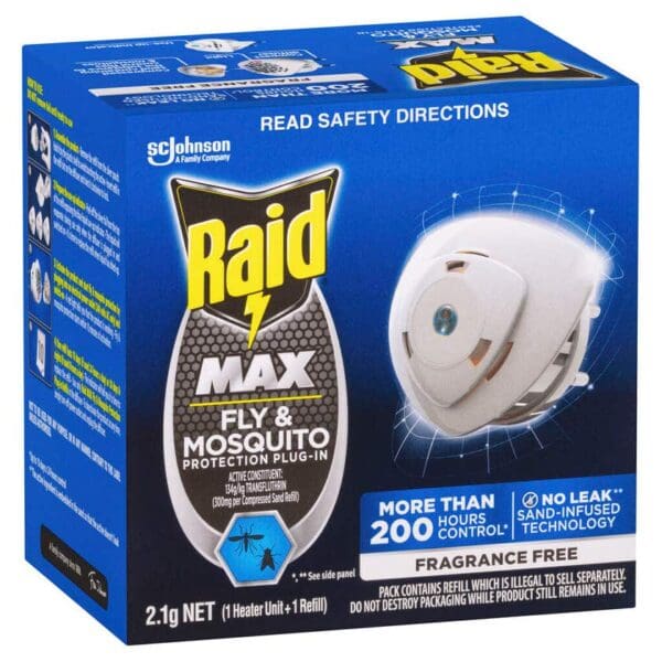 Raid MAX Fly & Mosquito Indoor Protection Plug In 2.1g