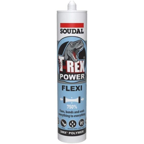 Soudal T-Rex Flex B Cartridge Adhesive White 290ml