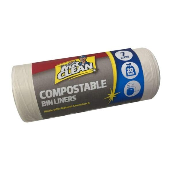 Mr Clean Compostable Bin Liners 7L - 20 Pack
