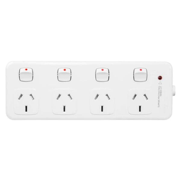 HPM GP 4 Outlet Switched Surge Protected Powerboard