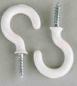 Zenith Cup Hook PVC White 2.7 x 25mm - 5 Pack
