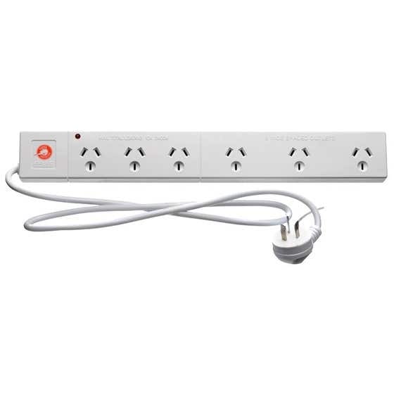 Arlec 6 Outlet Powerboard with Surge Protection SWP-LS