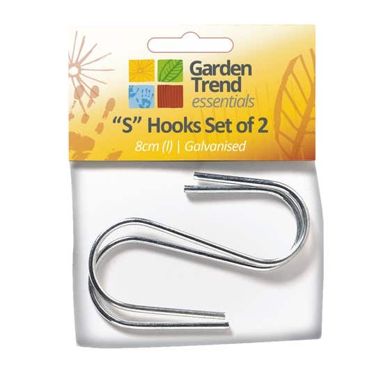 Garden Trend S Hook Galvanised 80mm - 2 Pack